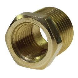 Coilhose B21208 Hex Head Reducer Pipe Bushing, 3/4 x 1/2 in Nominal, MNPT x FNPT End Style, Brass, Domestic