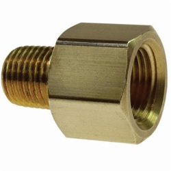 Coilhose C0402 Hex Head Adapter, 1/4 x 1/8 in Nominal, MNPT x FNPT End Style, Brass, Domestic