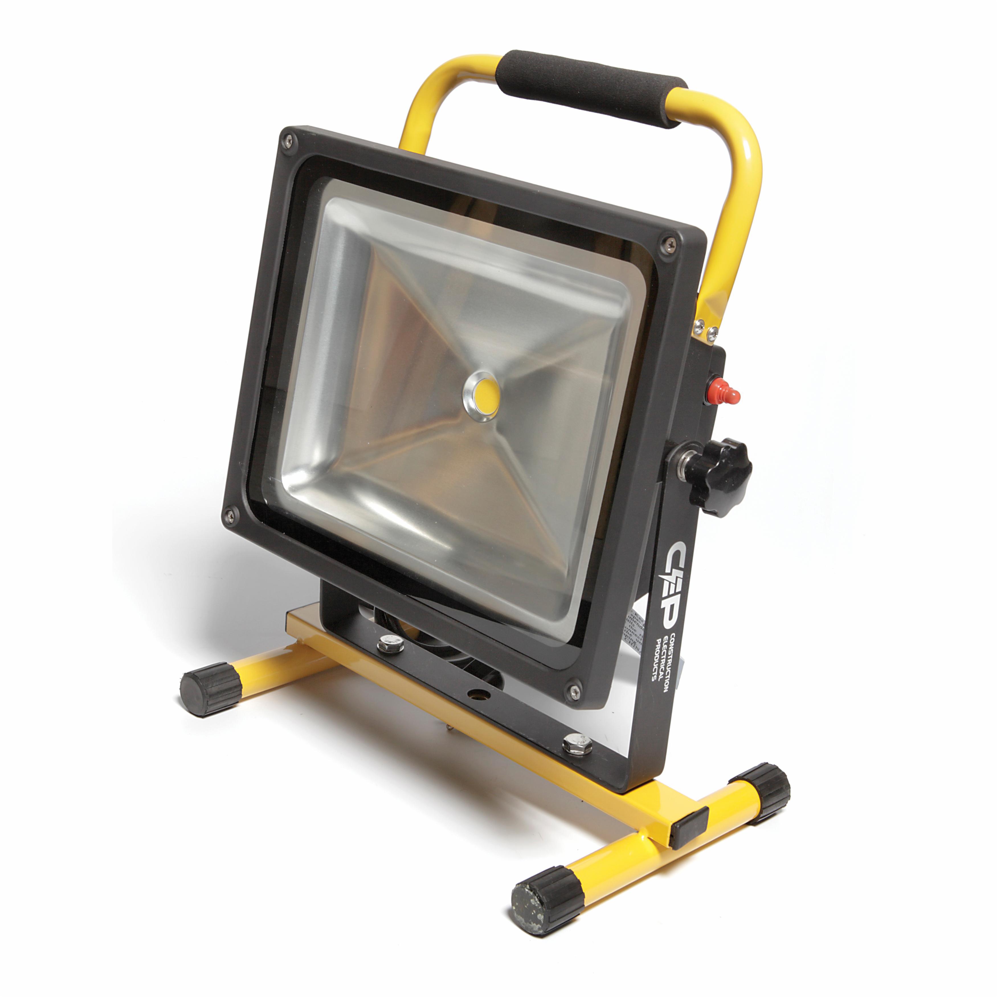 Construction Electrical 5250 Economy Work Light, LED Lamp, 50 W Lamp, 120 VAC, Hand Carry Base, 1 Heads