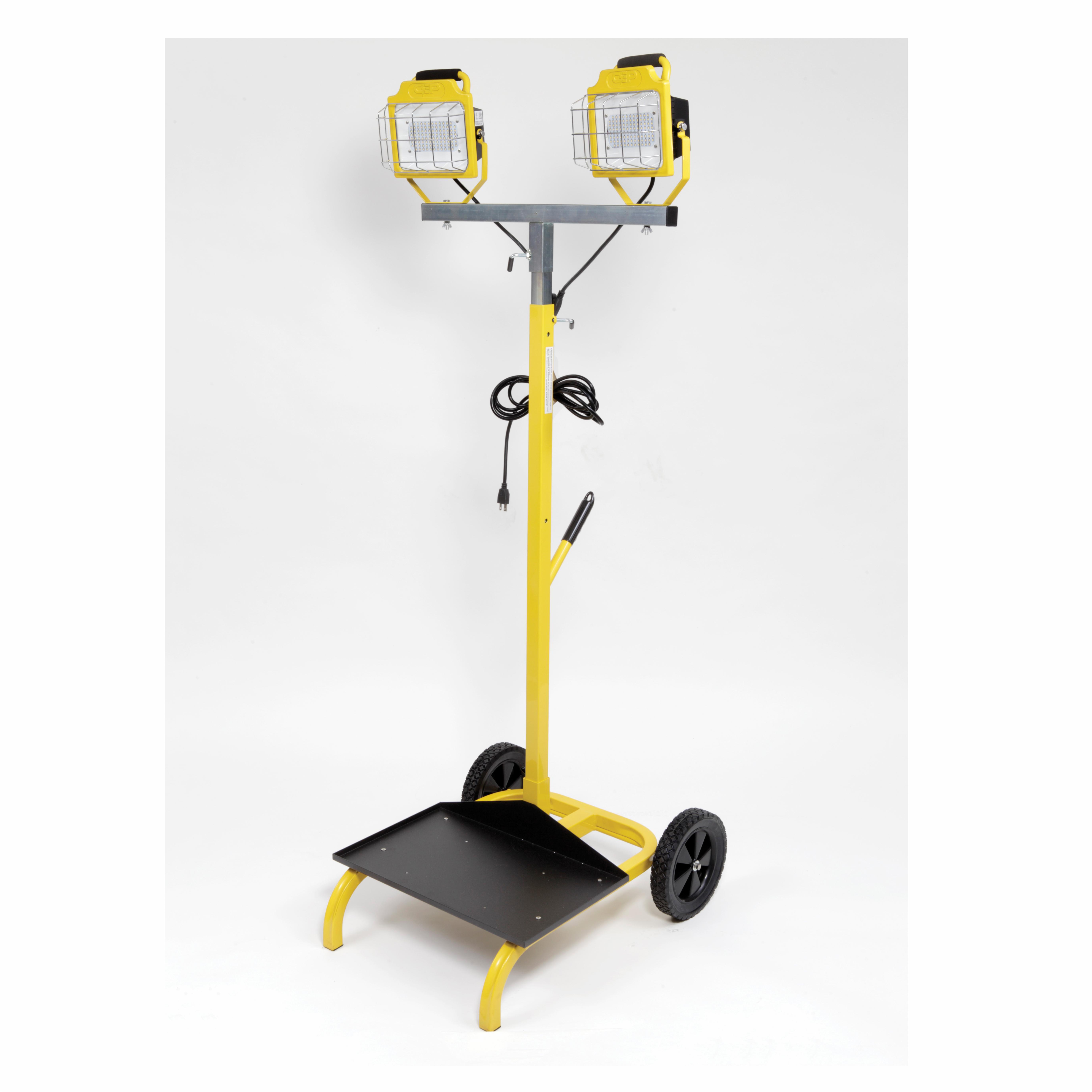 Construction Electrical 9842 9000 High Output Tower Light, LED Lamp, 100 W Fixture, 120 VAC, Steel Base, 2 Heads