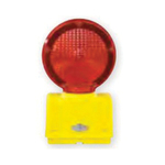 Cortina 03-10-3WRY6V Strato-Lite Barricade Light, Yellow Case/Red Lens, 7 in Dia Head, Polyethylene Housing, Fresnel Glass Lens, 6 V Battery, Through Bolt Mount