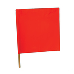 Cortina 03-229-3417 Heavy Duty Warning Flag With 3/4 x 24 in Wooden Dowel, 18 in H x 18 in W, Orange/Red, Reinforced Vinyl