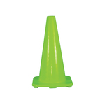 Cortina 03-500-05LI W-Series Traffic Cone, 18 in H, Fluorescent Lime Cone, Specifications Met: MUTCD Standard, NCHRP 350