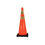 Cortina 03-500-06 DW-Series Traffic Cone, 36 in H, Orange Cone, 2 Collars, Specifications Met: MUTCD Standard, NCHRP 350
