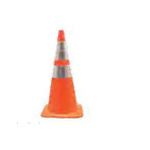 Cortina 03-500-10O W-Series Traffic Cone, 28 in H, Orange Cone, 2 Collars, Specifications Met: MUTCD Standard, NCHRP 350