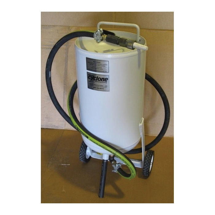 Cyclone PT-100 Portable Side Kick Pressure Sandblaster Kit, 100 lb, Tank, 100 psi, 1/2 in ID Hose, Ceramic Nozzle