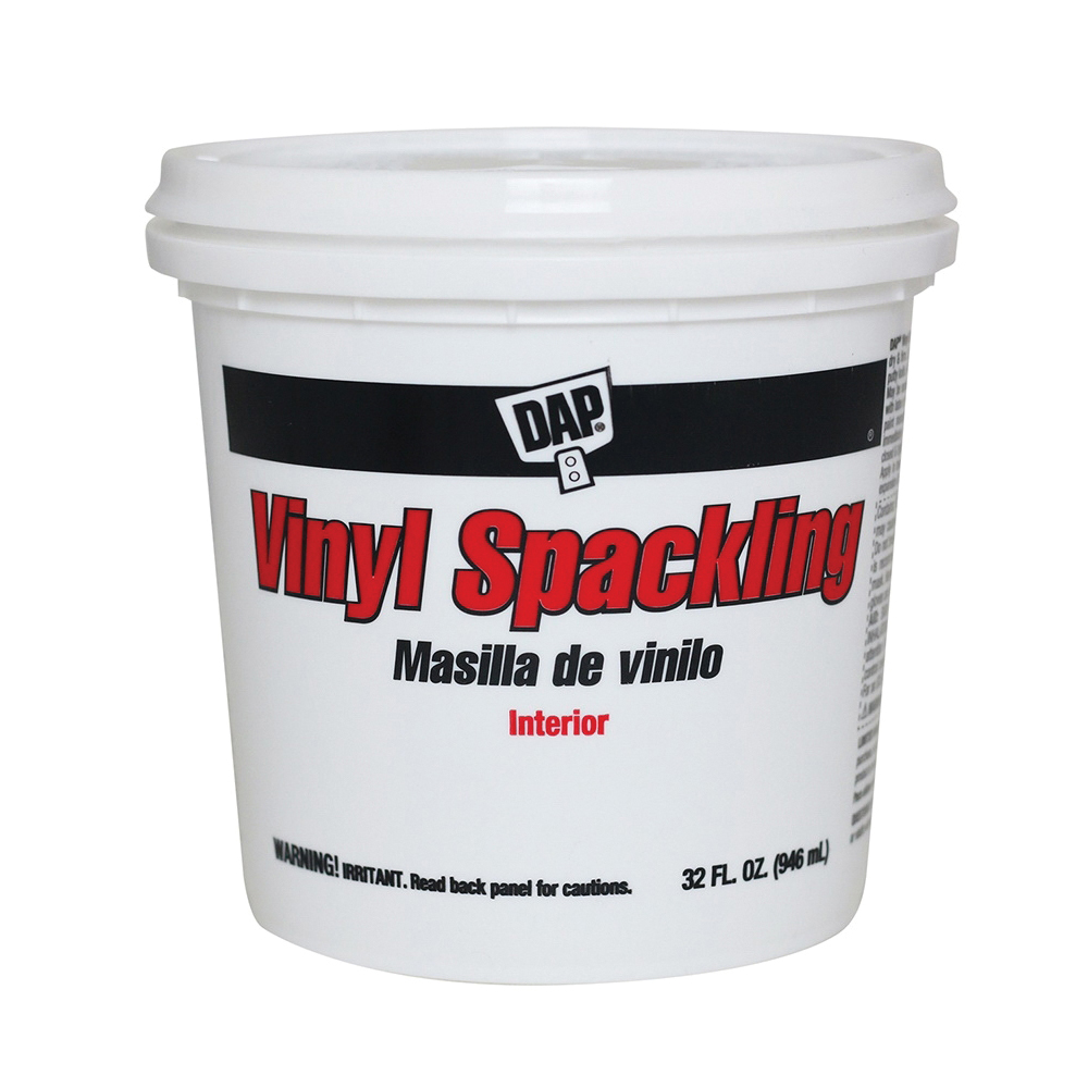 DAP 12132 Vinyl Spackling, 1 qt Tub, White to Off-White