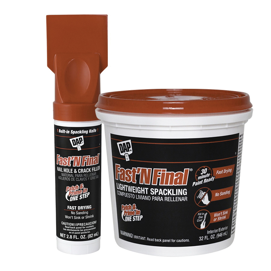 DAP 12141 Fast ' N Final Lightweight Spackling, 1 pt Tub, White to Off-White