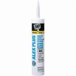 DAP Alex Plus 18120 All Purpose Acrylic Latex Caulk, 10.1 fl-oz Cartridge, Brown, Siliconized Acrylic Polymer Base