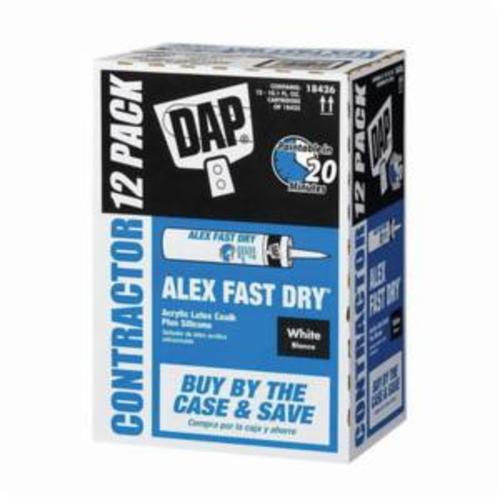 DAP Alex Fast Dry 18426 Acrylic Latex Caulk With Silicone Contractor Pack, 10.1 fl-oz Squeeze Tube, White