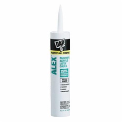 DAP ALEX 18670 Multi-Purpose Painter's Caulk, 10.1 oz Tube, Brilliant White, Acrylic Latex Base