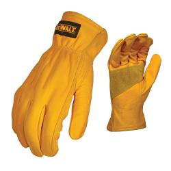 DeWALT by Radians DPG32M Premium General Purpose Gloves, Drivers, Keystone Thumb Style, M, Split Leather Palm, AB-Grade Leather, Yellow, Slip-On Cuff, Resists: Abrasion