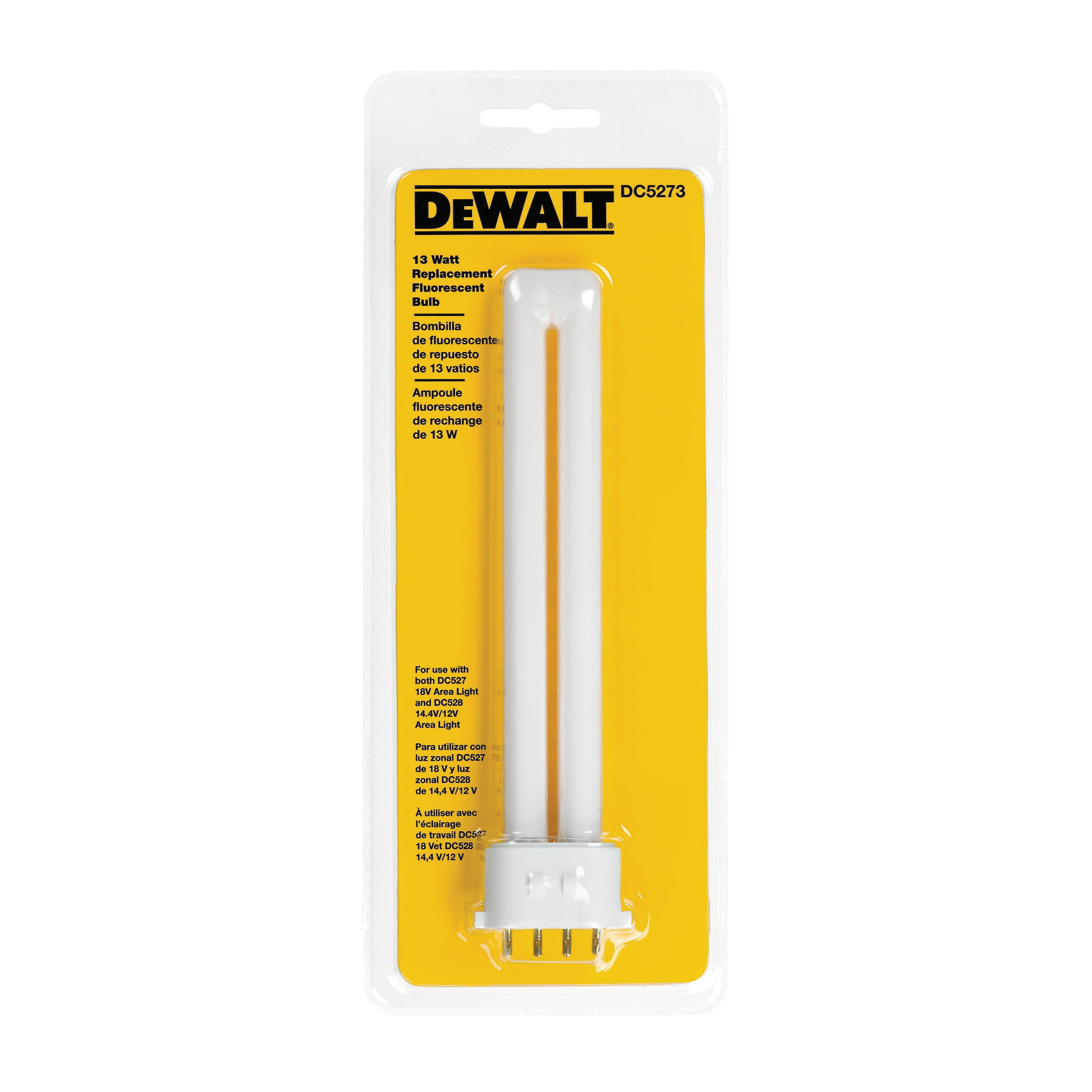 DeWALT DC5273 Replacement Bulb, 13 W, Fluorescent Bulb, Push-In Base