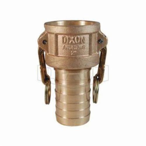 Dixon 100-C-BR Type C Cam and Groove Coupler, 1 in Nominal, Female Coupler x Hose Shank End Style, Brass, Domestic