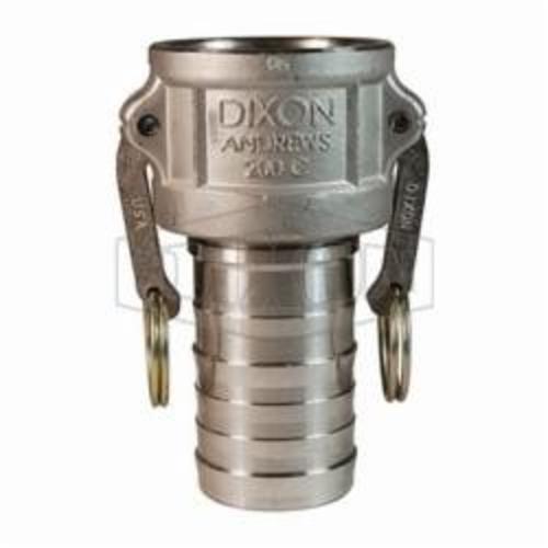 Dixon 100-C-SS Type C Cam and Groove Coupler, 1 in Nominal, Female Coupler x Hose Shank End Style, 316 Stainless Steel, Domestic