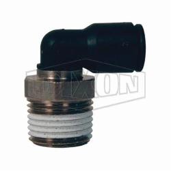 Legris by Dixon 31090610 Push-In Elbow, 1/8 in x 6 mm Nominal, Male BSPT x Tube, 290 psi Pressure, Nylon, Domestic