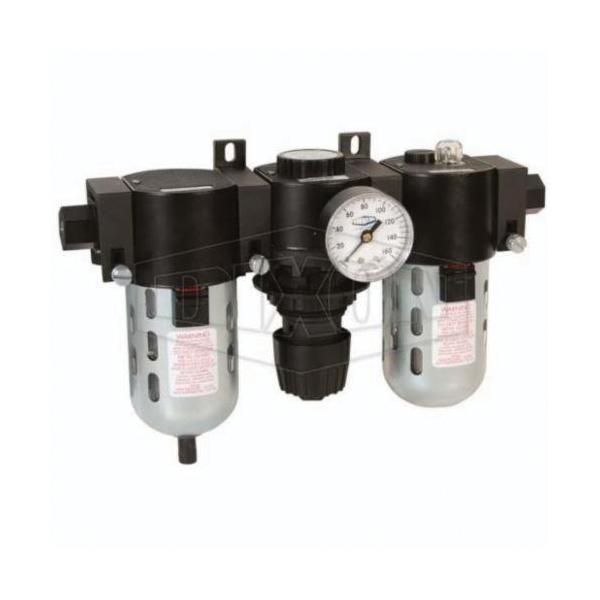 Wilkerson by Dixon C26-03A Standard Combination Unit With Guard, 3/8 in NPT Port, 60 scfm Flow Rate, Polycarbonate Bowl, 0 to 150 psig Pressure