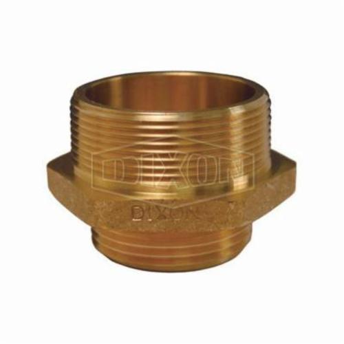 Dixon DMH1076 Double Reducing Hex Nipple, 1 x 3/4 in x 1-29/32 in L, Brass, MNPT x Male Garden Hose Thread, Domestic