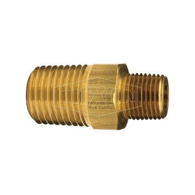Dixon 3791208C Reducing Hex Nipple, 3/4 x 1/2 in x 1.8 in L, Brass, MNPT, Domestic