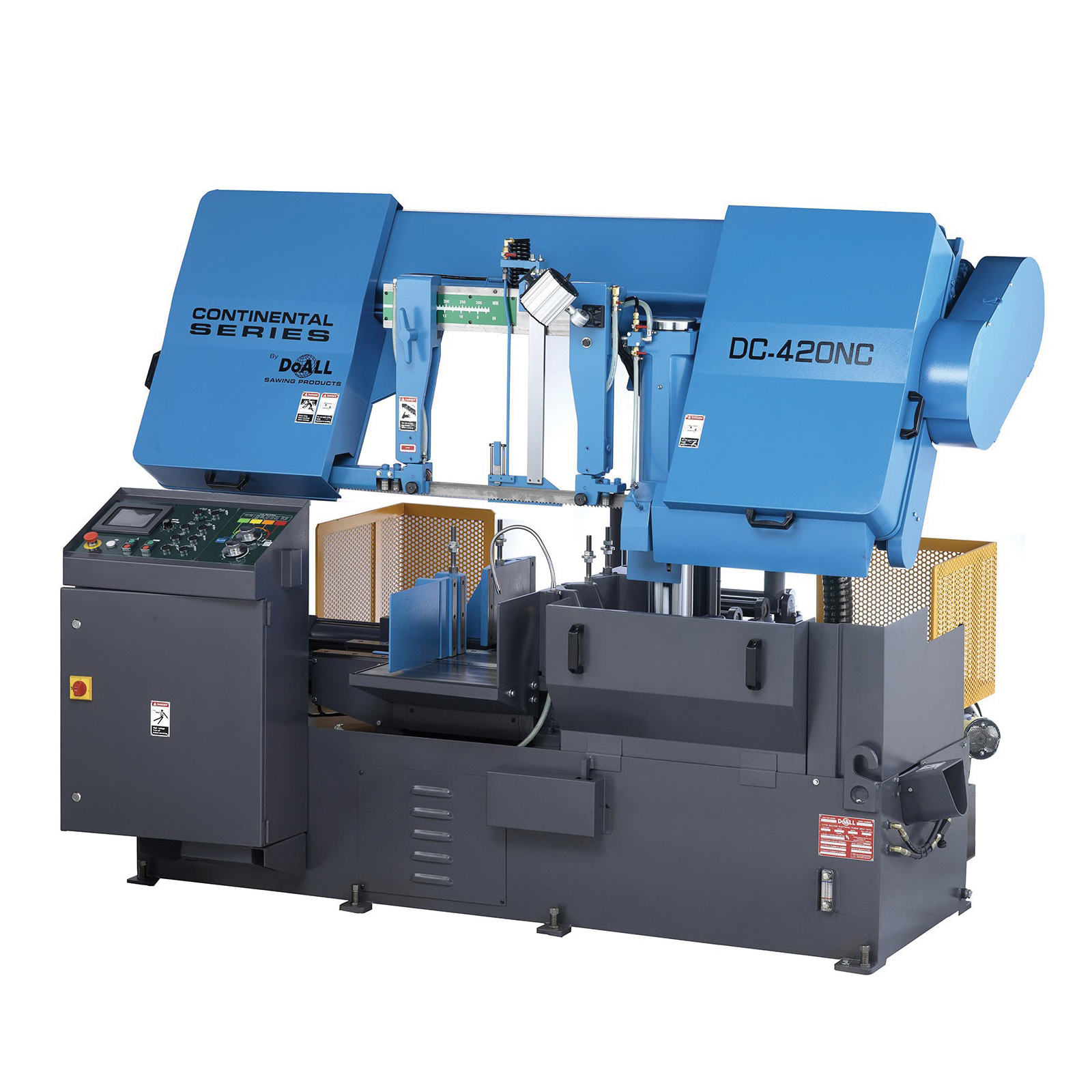 DoALL Continental Series DC-420NC Automatic Extreme High Production Horizontal Band Saw, 19-1/2 in W x 16-1/2 in H Rectangle, 16-1/2 in Round 90 deg Capacity, Variable Frequency Drive, 10 hp, 230 VAC, 3 Phase, 72 to 390 fpm Speed