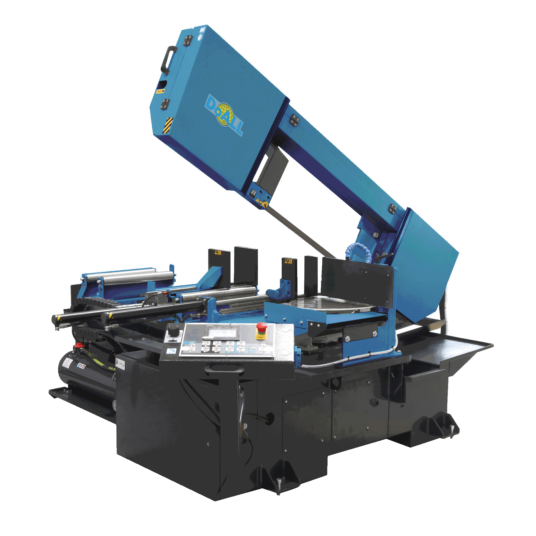 DoALL StructurALL S-500CNC Automatic Extreme Miter CNC Band Saw, 17.3 x 8.66 in Rectangle, 14.17 in Round 45 deg Capacity, 13.38 x 19.68 in Rectangle, 14.17 in Round 90 deg Capacity, Variable Frequency Drive, 4 hp, 460Y VAC, 3 Phase, 65 to 328 fpm Speed