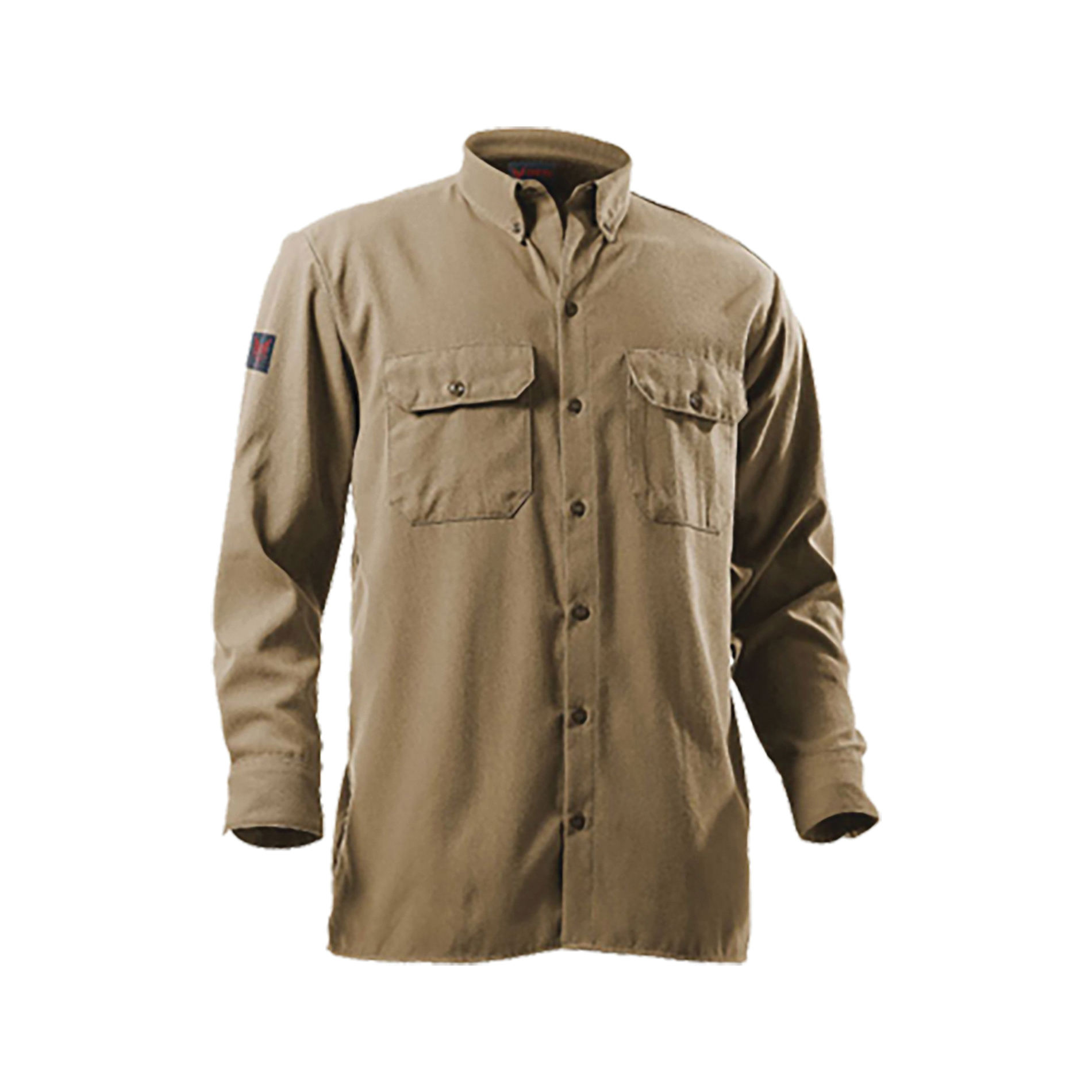 DRIFIRE DF2-324LS-KH-2X Flame-Resistant Utility Shirt, 2XL, Khaki, Twill, 31-3/8 in L