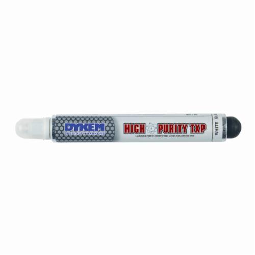 Dykem 17463 High Purity TXP Laboratory Certified Paint Marker, Medium Tip, Aluminum Barrel Container/Stainless Steel Ball Point, White