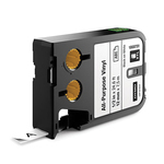 DYMO 1868810 XTL Continuous Heat Shrink Tube Label, 8.9 ft L x 1/2 in W, Black/White, Polyolefin