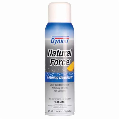 Dymon 36120 Natural FORCE Foaming Degreaser, 20 oz Aerosol Can, Foam, White, Citrus