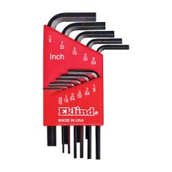 Eklind 10111 Hex-L Short Key Set With Holder, 11 Pieces, 0.05 to 0.25 in Hex, L-Handle Handle, Alloy Steel, Black Oxide