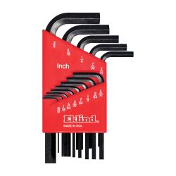 Eklind 10113 Hex-L Short Key Set, 13 Pieces, 0.05 to 0.375 in Hex, L-Handle Handle, ANSI B18.3, Alloy Steel, Black Oxide