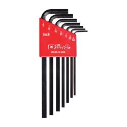 Eklind 10207 Hex-L Long Key Set, 7 Pieces, 5/64 to 1/4 in Hex, Torx Drive, L-Handle Handle, Alloy Steel, Black Oxide
