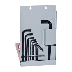 Eklind 10217 Hex-L Long Key Set With Metal Box, 17 Pieces, 0.035 to 0.625 in Hex, L-Handle Handle, Alloy Steel, Black Oxide