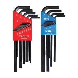 Eklind 10222 Hex-L Long Key Set, 22 Pieces, 0.05 to 0.375 in, 1.5 to 10 mm Hex, L-Handle Handle, Alloy Steel, Black Oxide