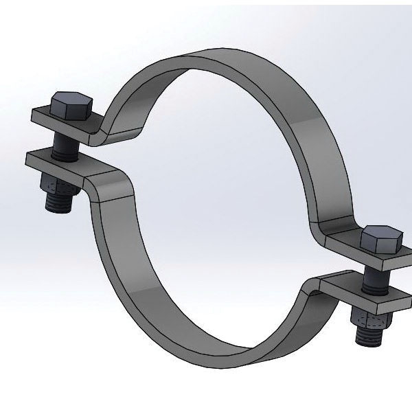 Empire 212B0250 Standard Pipe Clamp, 2-1/2 in Pipe/Tube, 2-7/8 in Rod, 1040 lb Load, Carbon Steel, Plain, Domestic