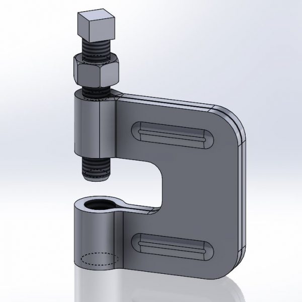 Empire 21LB0038 C-Clamp With Locknut, 3/8-16 Rod, 400 lb Load, Carbon Steel, Plain