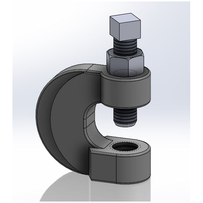 Empire 23LB0038 C-Clamp With Locknut, 3/8-16 Rod, 400 lb Load, Malleable Iron, Plain