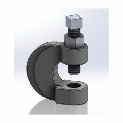 Empire 23LG0038 C-Clamp With Lock-Nut, 3/8-16 Rod, 400 lb Load, Malleable Iron, Electro-Galvanized