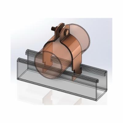 Empire 8300CT0350 Assembled Copper Tubing Strut Pipe Clamp, 3-1/2 in, 1000 lb Load, Carbon Steel