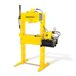 Enerpac IPE10010 Hydraulic Press, 100 ton Capacity, 51 in L x 36 in W Base, 10 in L Stroke, H Frame, 76 in H, Electric Pump, 10000 psi Pressure, Electric Power