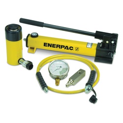 Enerpac SCR-256H SC Series General Purpose Single Acting Cylinder Pump Set, 25 ton, 6-1/4 in Stroke, 10-3/4 in H Collapse, 17 in H Extended, 0 to 51500 lb ga Scale, Steel