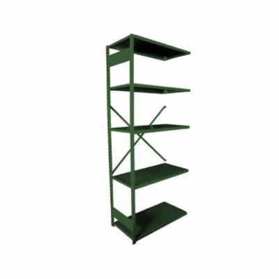 EQUIPTO 263-5A-GN Add-On Open Shelving Unit, 5 Shelves, 7 ft H x 3 ft W x 18 in D, 225 lb Shelf