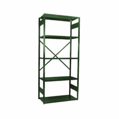 EQUIPTO 263-5S-GN Starter Open Shelving Unit, 5 Shelves, 7 ft H x 3 ft W x 18 in D, 225 lb Shelf