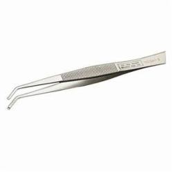 Erem 150SAMB Acid Proof Heat Resistant Non-Magnetic Non-Rusting SMD Tweezer, Angled/Barrel/Round Tip, 4.528 in L, Stainless Steel, Anti-Glare Coated