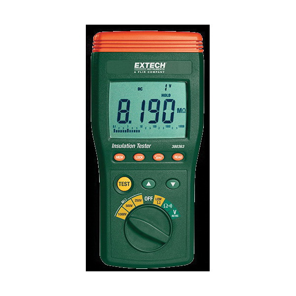 Extech 380363 High Voltage Insulation Tester, 999 VAC/VDC, 9999 Ohm, +/-3% Reading + 3 Digit Accuracy, Digital LCD Display, Cat III 1000 V, Cat IV 600 V