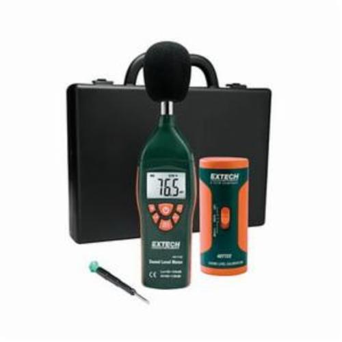 Extech 407732-KIT Digital Low/High Range Sound Level Meter Kit, 31.5 to 8000 Hz, +/-1.5%, 0.1 dB Resolution, 2000 Count Backlit LCD Display