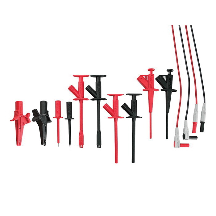 Extech TL831 Industrial Grade Master Modular Electrical Test Lead Kit, 12 Pieces, Black/Red