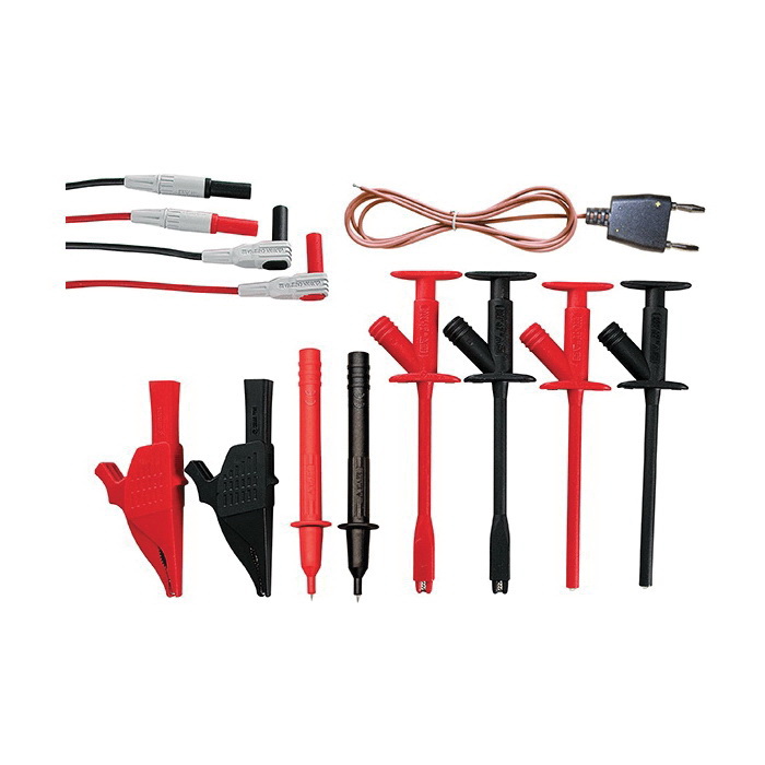 Extech TL833 Industrial Grade Modular Test Lead Set, 11 Pieces, Black/Red