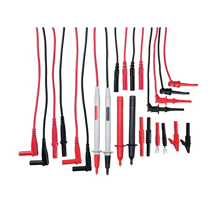 Extech TL841 Modular Test Lead Kit, 16 Pieces, Black/Red