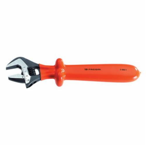 Facom FA-113.10TAVSE Insulated Adjustable Wrench, 1-3/16 in, 10 in OAL, Steel Body, Burnished, ANSI Specified